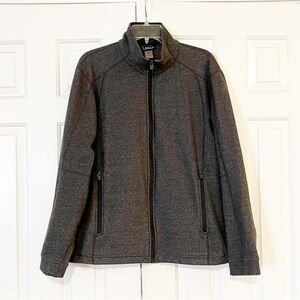 REI gray full zip long sleeve fleece jacket w/ zip pockets. Men's Size Medium.